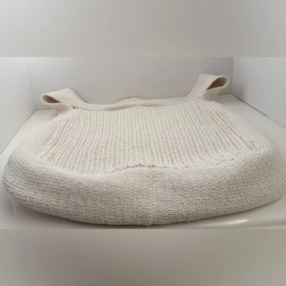 NWOT Summer Slouch Cream Crochet Knitted Hobo Shoulder Casual Summer Beach Bag